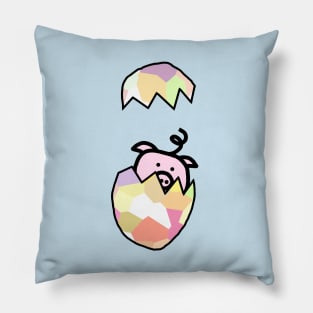 Pig and Funny Easter Eggs Pillow