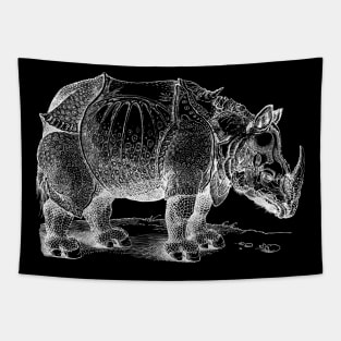 The Rhinoceros (Rhino) White Tapestry