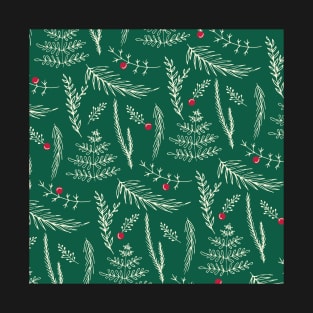 Holly Leaves, Pattern, Christmas T-Shirt