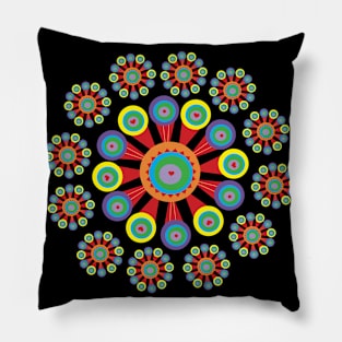 Colorful Spotlight Circular Design Pillow