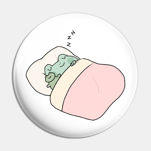 Sleepy frog Pin by PeachyDoodle