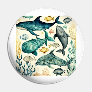 Vintage creatures of the sea Pin