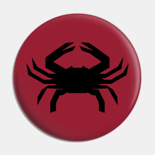 Radioactive Crab Logo Black on Red Pin by IORS