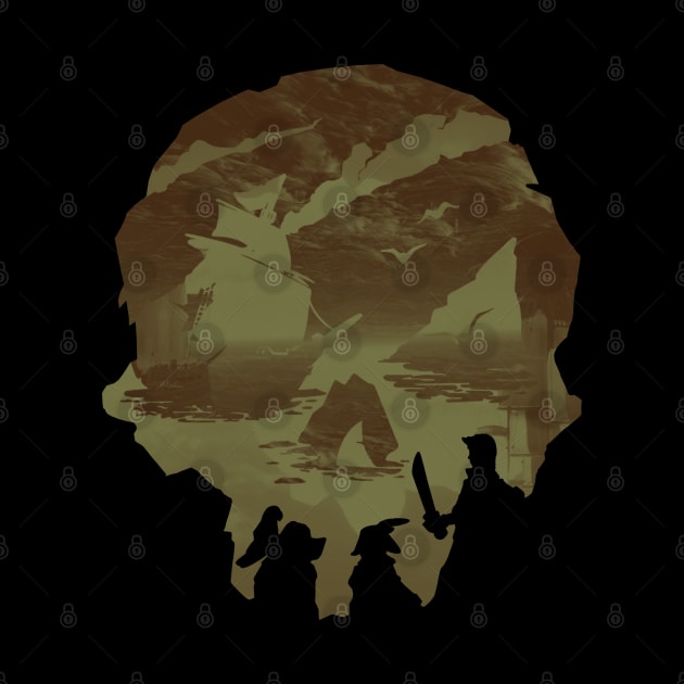 Desert Camo Sea Of Thieves Skull Design by IndieTeeshirt