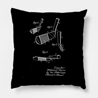 Golf Club Head Vintage Patent Drawing Pillow