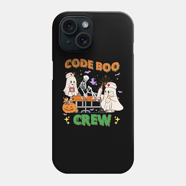 Code Boo Crew Funny Ghost Nurse Halloween Costume Nursing Phone Case by Sky full of art