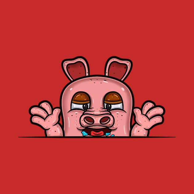 Pig Cartoon With Hungry Face Expression by tedykurniawan12