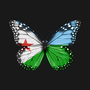 Djiboutian Flag  Butterfly - Gift for Djiboutian From Djibouti T-Shirt