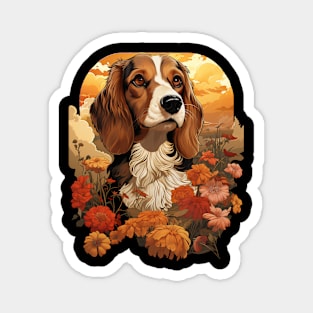 Foxhound   Dog Vintage Floral Magnet