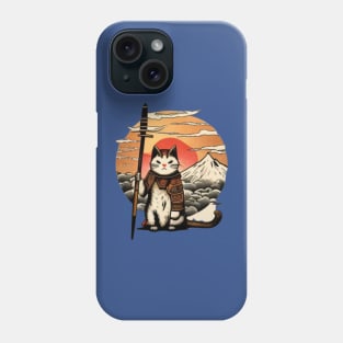 Ninja Cat Japanese Vintage Sunset Sword Phone Case