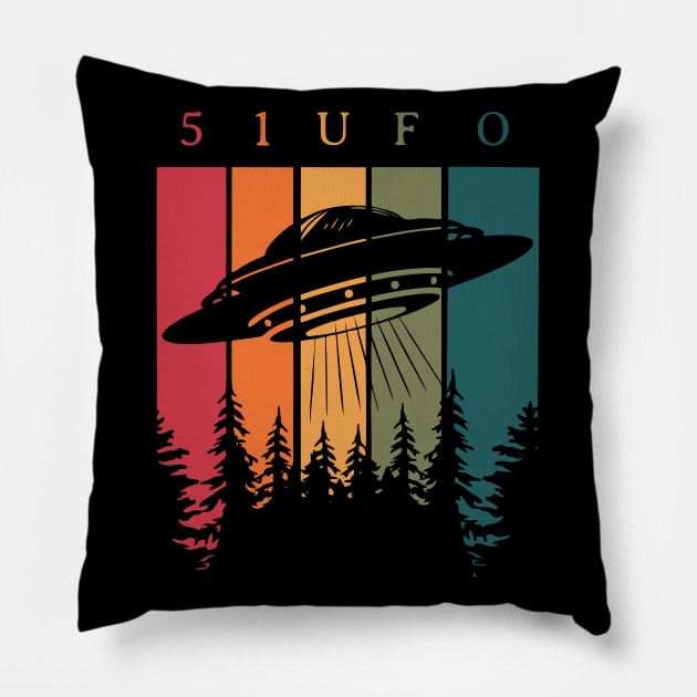 ufo extraterrestrial alien spaceship Pillow by Supertrooper