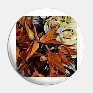 Abstract Autumn Flowers Pin