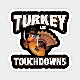 Turkeybowl, Turkey And Touchdowns Thanksgiving Football Magnet