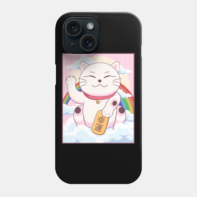 Kawaii Maneki Neko Cat Japanese Aesthetic Gift Phone Case by Alex21