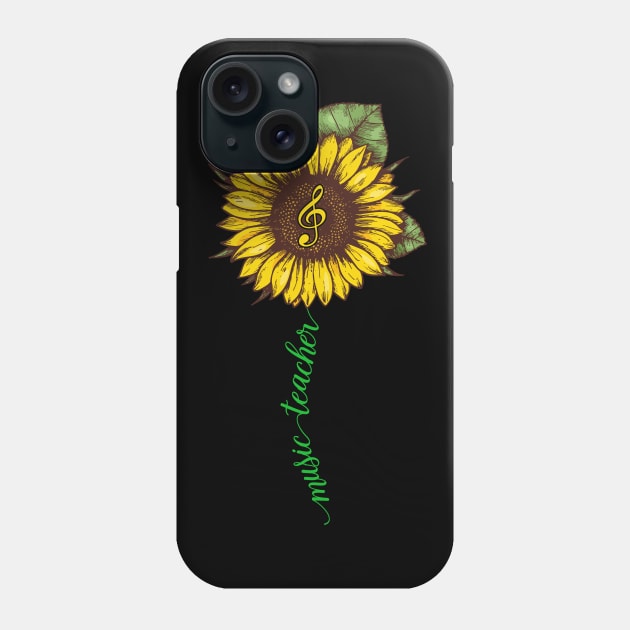 Music Teacher Sunflower Phone Case by LotusTee