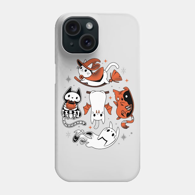 Spooky Kitty Crew - Halloween Cats Phone Case by Snouleaf