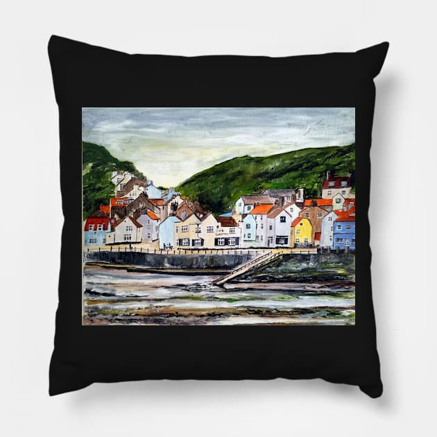 Staithes, North Yorkshire Pillow by bobpetcher