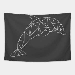 Dolphin Geometric - White Tapestry