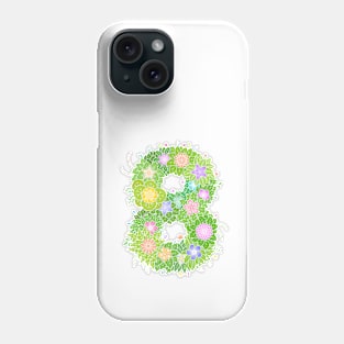 "8" Floral Letter Number Phone Case