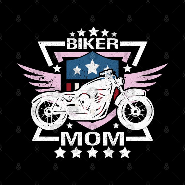 Biker Mom White Motorcycle Pink Wings Flag by EPDROCKS