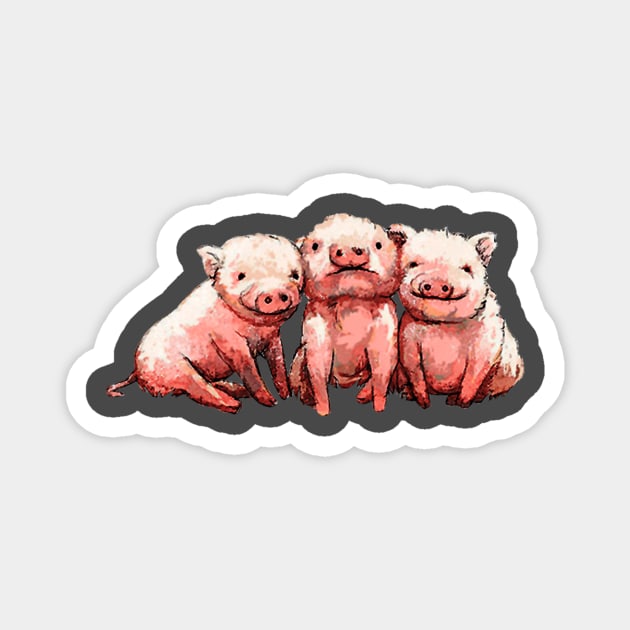 Three Cute Pig. Magnet by tonydale