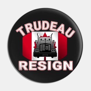 TRUDEAU RESIGN SAVE CANADA FREEDOM CONVOY 2022 TRUCKERS RED LETTERS Pin