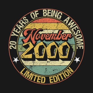 born November 2000 Vintage Gift T-Shirt