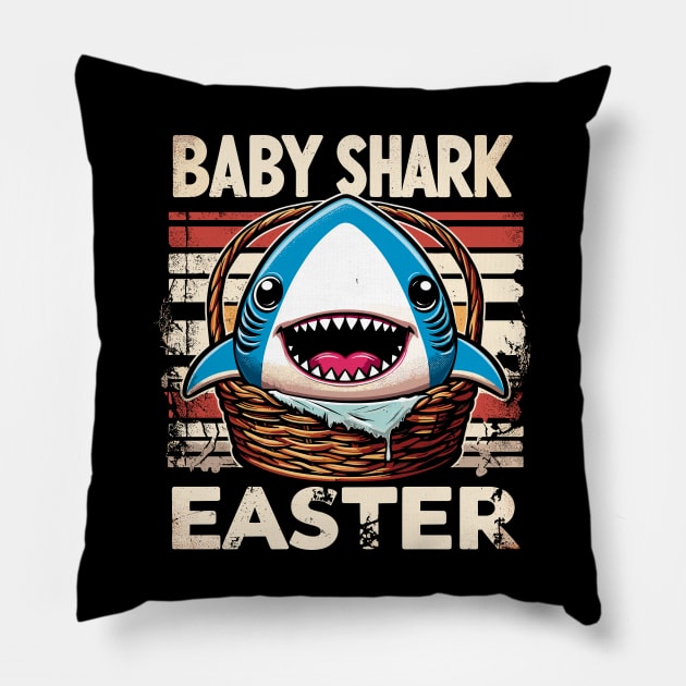 Baby Shark Easter Pillow by Cutetopia