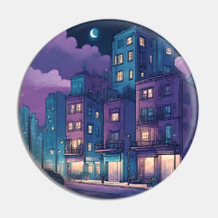 Starry Purple Night Life Pin