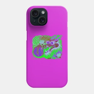 Neon Dragon With 4 Elements Variant 23 Phone Case