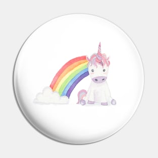 Kawaii Unicorn + Rainbow Pin