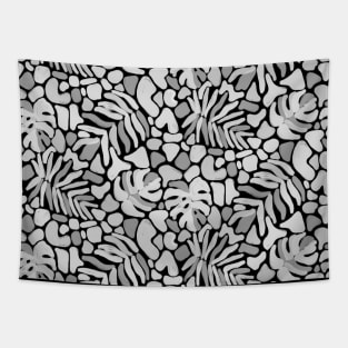 Matisse Black and White Tropical Leaves Tapestry