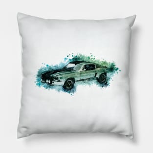 Classic Muscle Car Hot Rod Vintage style illustration art for the Racing Lovers Pillow