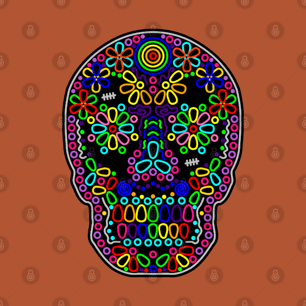 Colorful Skull de Los Muertos by gkillerb