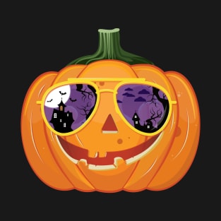 Jack-O-Lantern Pumpkin Halloween with Sunglasses T-Shirt