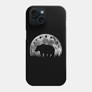 Bear And Moon Phases On Moon Phone Case