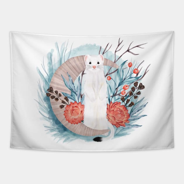 Animal Spirit Weasel Tapestry by Lucia