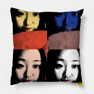 BEAUTIFUL FUNNY ASIAN GIRL POP ART COLOR Pillow