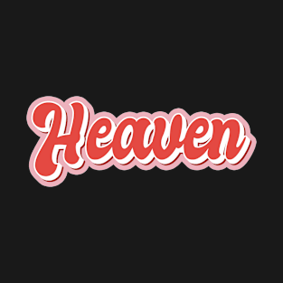 Heaven Retro Vintage Aesthetic Pink Red Word 80s 90s Pin up Girl Groovy T-Shirt