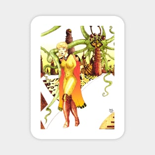 Futuristic Woman [Fantasy Figure Illustration] Magnet