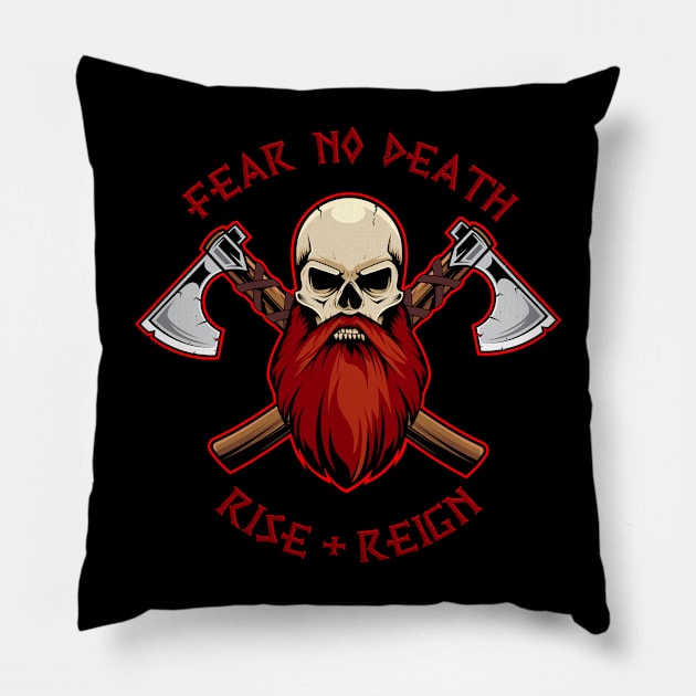 Fear No Death Pillow by Chaotic Color