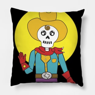 Cowboy Skeleton Pillow