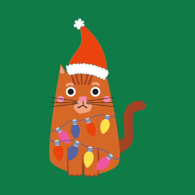 Tangled Christmas Cat by AllPrintsAndArt