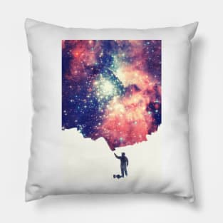 Painting the universe (Colorful Negative Space Art) Print Pillow