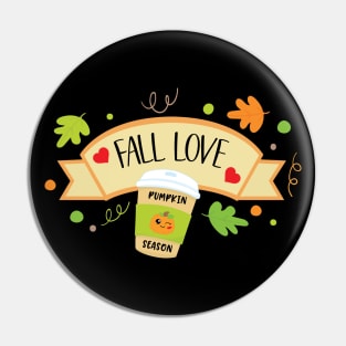 Pumpkin Spice Season Fall Love Autumn Orange Leaves Cute Pin