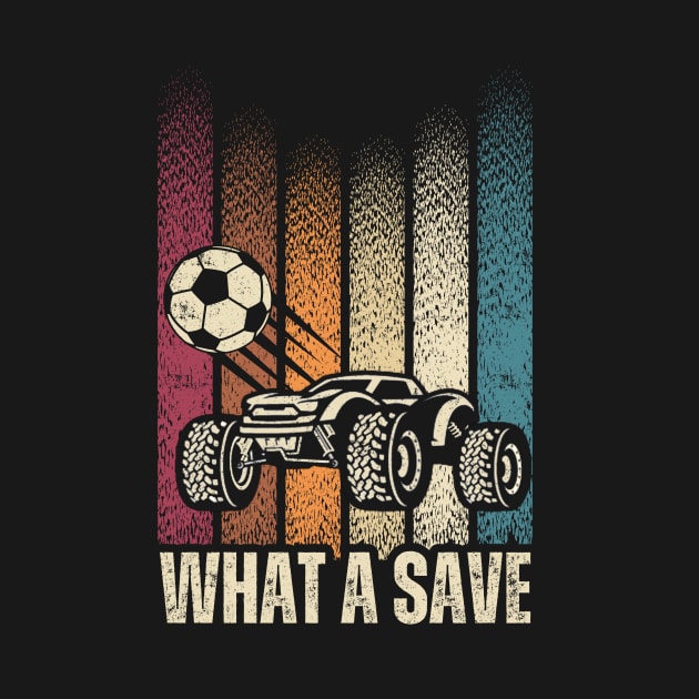 What a save Vintage Retro Rocket Soccer Car League by larfly
