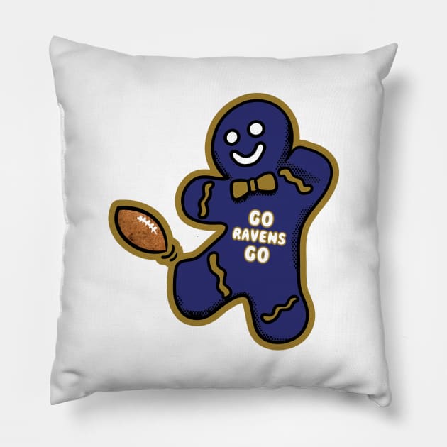 Baltimore Ravens Gingerbread Man Pillow by Rad Love