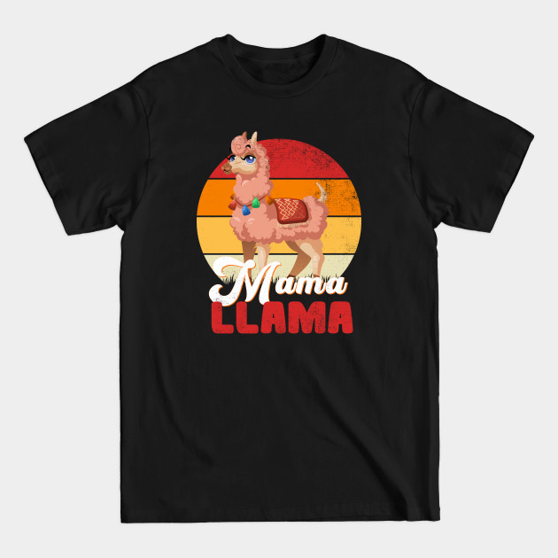 Discover Mama Llama lover retro vintage 90s,80s,70s for women's mom mommy who loves Alpaca - Mom - T-Shirt