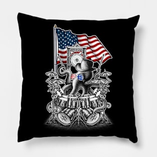 American octopus playing drums Pillow