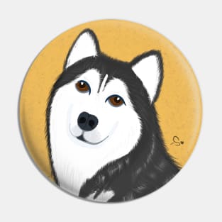 Husky Dog Art Pin